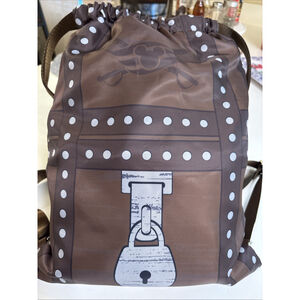 Disney Cruise Line Mickey Mouse Pirate Chest Drawstring Backpack+Doubloons EUC